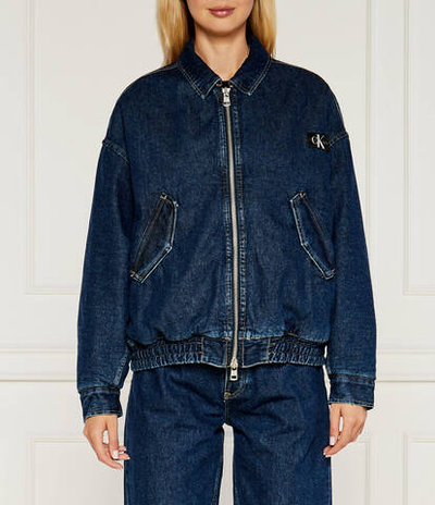 Джинсовая куртка бомбер CALVIN KLEIN JEANS - голубой(J20J224717)