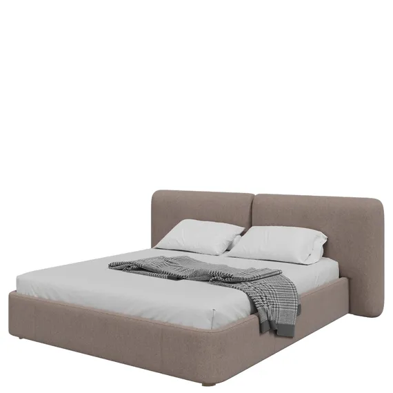 Кровать двуспальная Hub Soft 180 см (капучино, твид)
