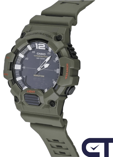 Casio HDC-700-3A2 — мужские спортивные часы с мировым временем и водонепроницаемостью 10 Бар