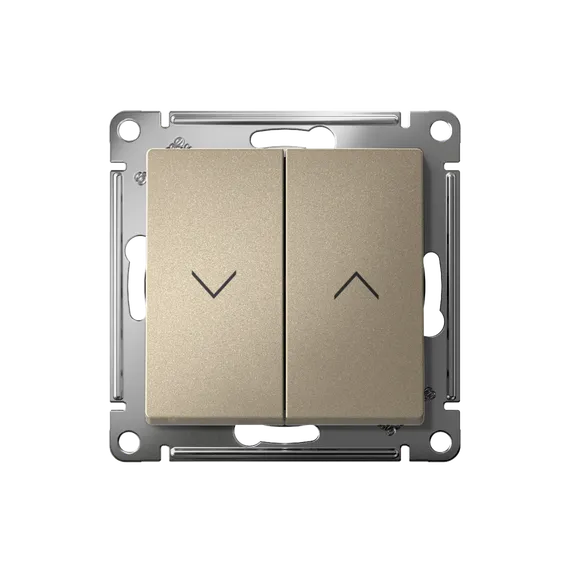 Выключатель для жалюзи двухклавишный Systeme Electric AtlasDesign Шампань ATN000519