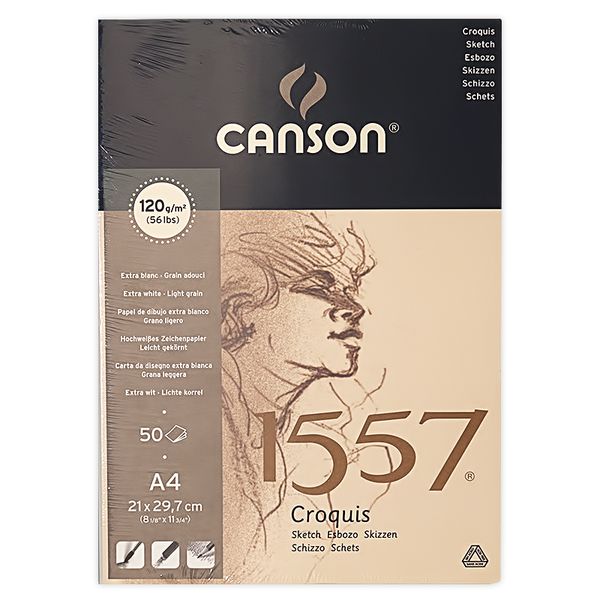 Альбом для графики 120 г/м², A4 21х29.7 см, склейка с одной стороны 50 л, Canson C204127408
