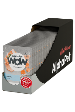 Консервы AlphaPet WOW Суперпремиум для котят, беременных и кормящих кошек паштет с лососем - 85 гр