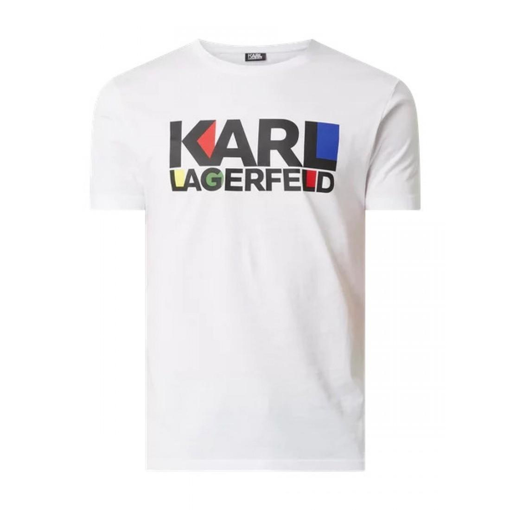 Футболка LAGERFELD 755042 белый разноцветное лого