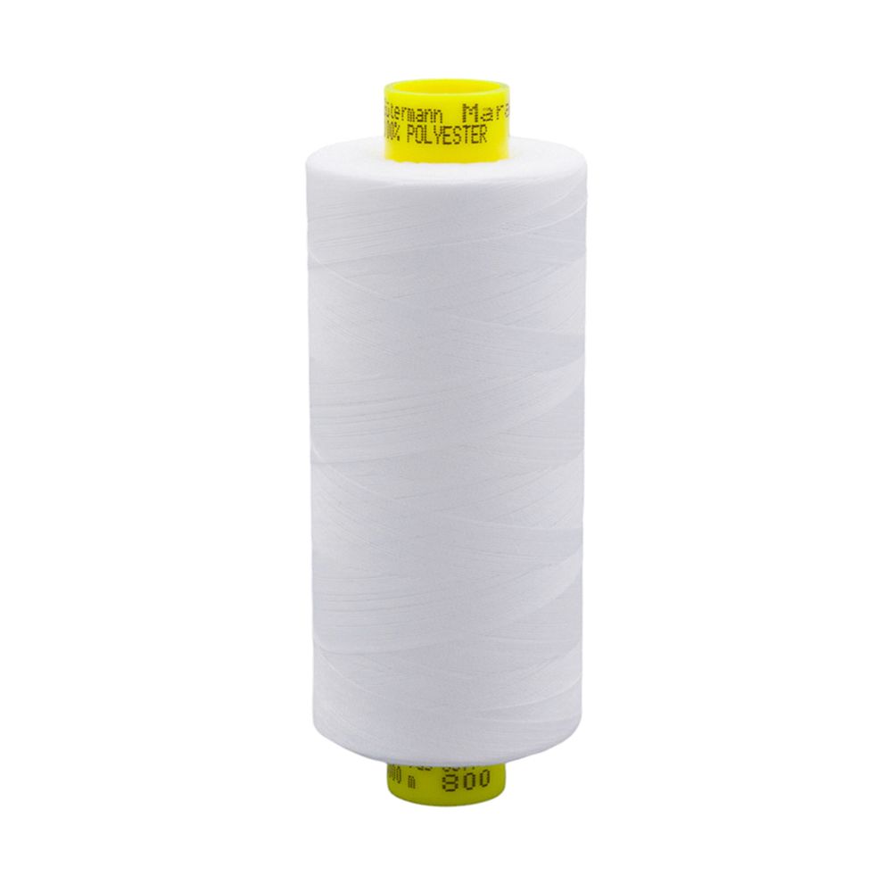 Нитка Gutermann Mara 150 (1000 метров), 1 кат., особо тонкая | _800 белый (Arta 001)
