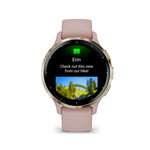 Умные часы Garmin Venu 3S 41 мм Безель из нержавеющей стали из мягкого золота с корпусом в форме пыльной розы и силиконовым ремешком
