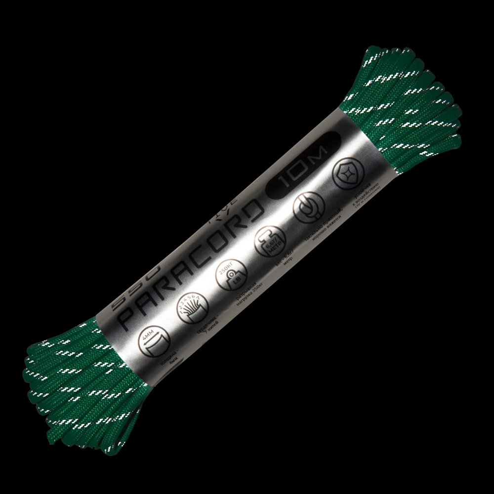 Паракорд световозвращающий 550 CORD 10м teal