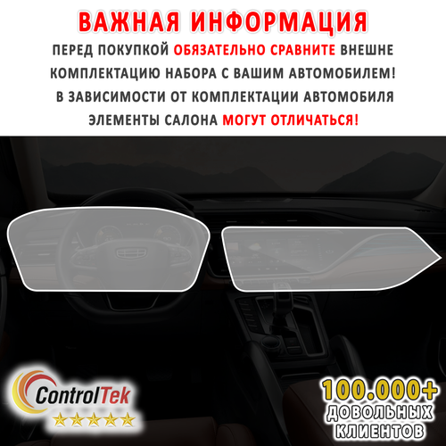 Geely Atlas Pro (2021) - комплект защитных пленок 2 в 1. Пленка защитная ControlTek HYBRID со слоем TOP COAT. Толщина: 6 mil. (175 мкм.)