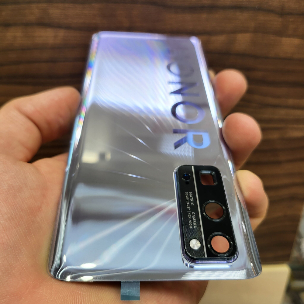 Крышка для Honor 30 Pro Plus - задняя стеклянная панель "хорошее качество" (серебристого цвета)