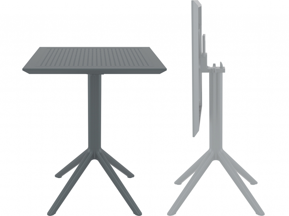 Стол пластиковый складной Siesta Contract Sky Folding Table 60, темно-серый