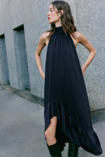 ПЛАТЬЕ МИДИ ХАЛТЕР С ВОЛАНОМ СНИЗУ — ZARA