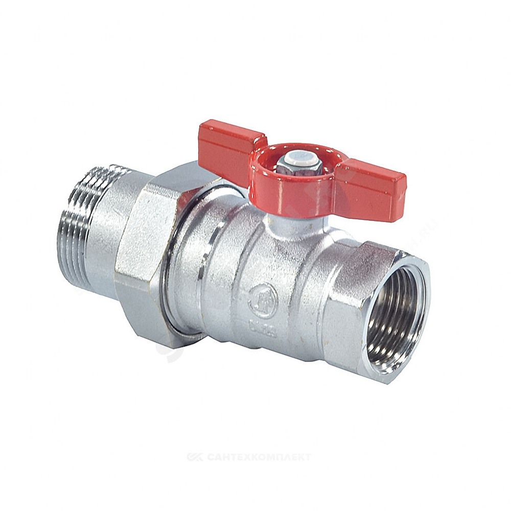 Кран шаровой латунь хром R259D Ду 20 Ру42 ВР/"американка" бабочка Giacomini R259X005