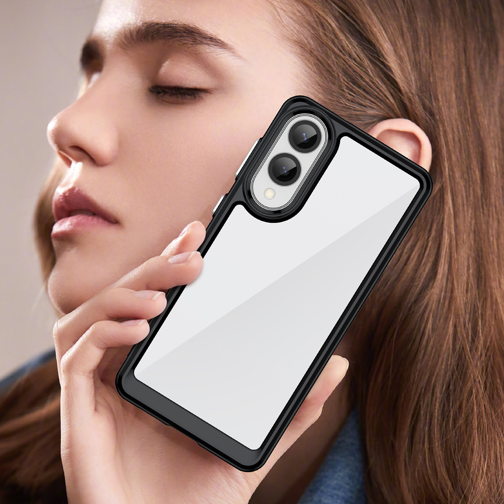 Прозрачный чехол с усиленными рамками черного цвета для Samsung Galaxy S25 Edge, увеличенные защитные свойства