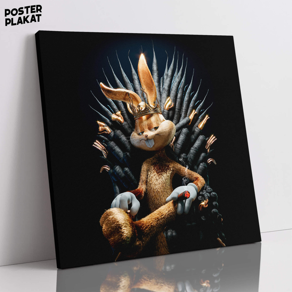 Картина для интерьера Кролик Роджер / Roger Rabbit на холсте, персонаж фильма, холст с печатью на подрамнике, на стену, Постер Плакат