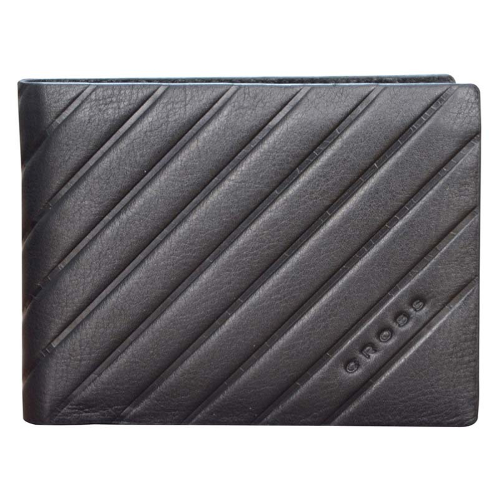 Кошелёк Cross Grabado, кожа наппа, фактурная, чёрный, 11 х 1,5 х 9,5 см
