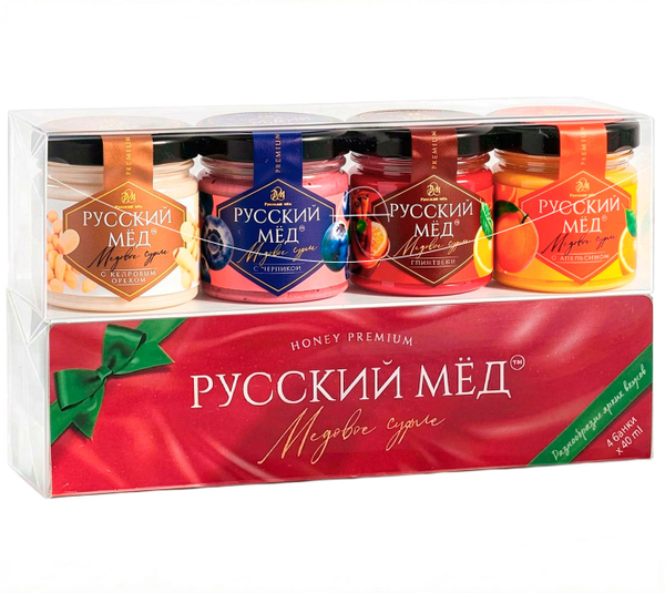 Подарочный набор Русский мёд 40 мл (4 шт.), красный