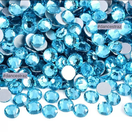 Стразы клеевые, Aquamarine, P13, SS34, 288, (F2)