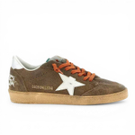 Golden Goose Ball Star / Замша коричневая / оранжевые шнурки
