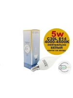 Светодиодная LED лампа C30L 5W E14 нейтр 3шт
