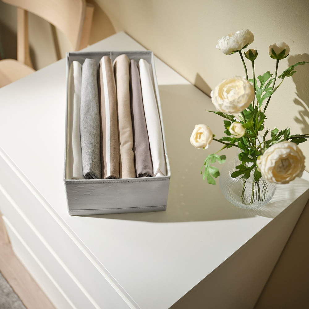 IKEA KOSINGEN  (ИКЕА КОСИНГЕН)  -  Коробка для хранения - светло-серая 20x38x12 см