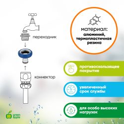 Штуцер GREEN APPLE GWTA20-054 с внутренней резьбой 3/4 19 мм | Аксессуары для полива Green Apple