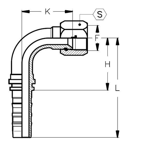 Фитинг DN 20 JIC (Г) 1.3/16 (90) CS