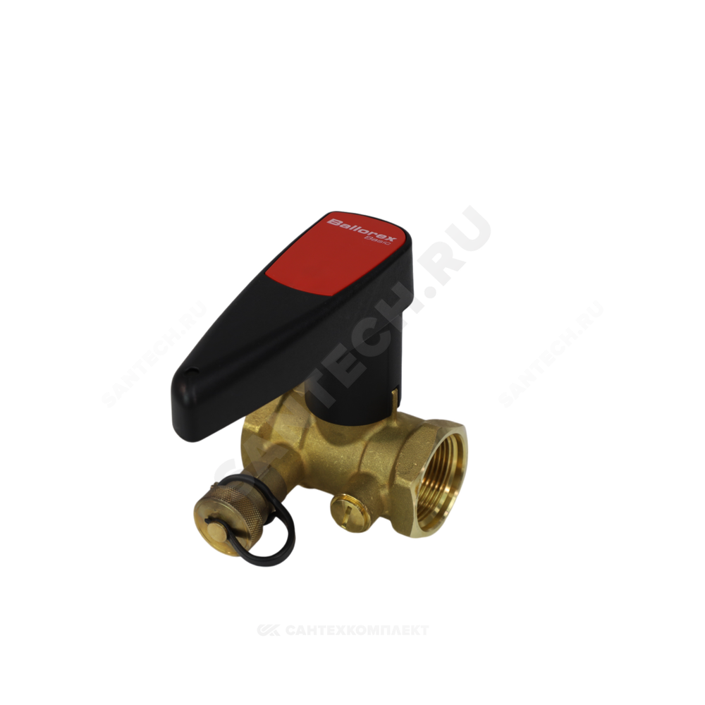 Клапан балансировочный ручной латунь Basic Ду 15 G1/2" Ру25 ВР Kvs=1.8м3/ч без ниппелей BROEN 43490000-001003