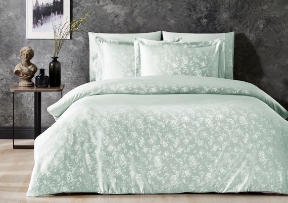 Постельное белье CLARINDA ментоловый жаккард deluxe TIVOLYO HOME Турция