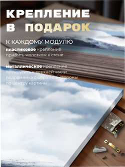 Картина Путь к тишине модульная 50x70см 3шт., на деревянном подрамнике
