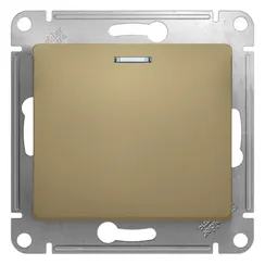 Переключатель проходной одноклавишный с подсветкой, схема Systeme Electric Glossa Титан GSL000463