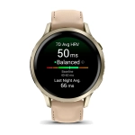 Умные часы Garmin Venu 4, 41mm, Lunar Gold with Bone Silicone Band and Light Sand Leather Band (010-03013-03)