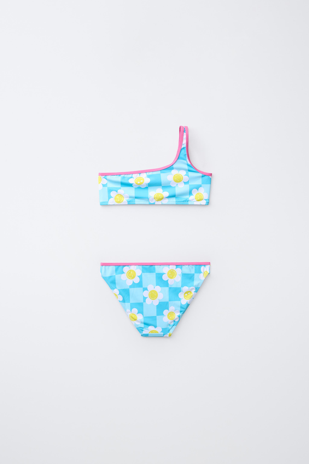 ZARA КУПАЛЬНИК В ШАХМАТНУЮ КЛЕТКУ SMILEYWORLD ®, БИРЮЗОВЫЙ