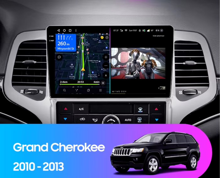 Магнитола для Jeep Grand Cherokee WK2 2010-2013 - Kuberg OL-9254 QLed+2K, Android 13, Быстрейшая, CarPlay, 4G SIM-слот