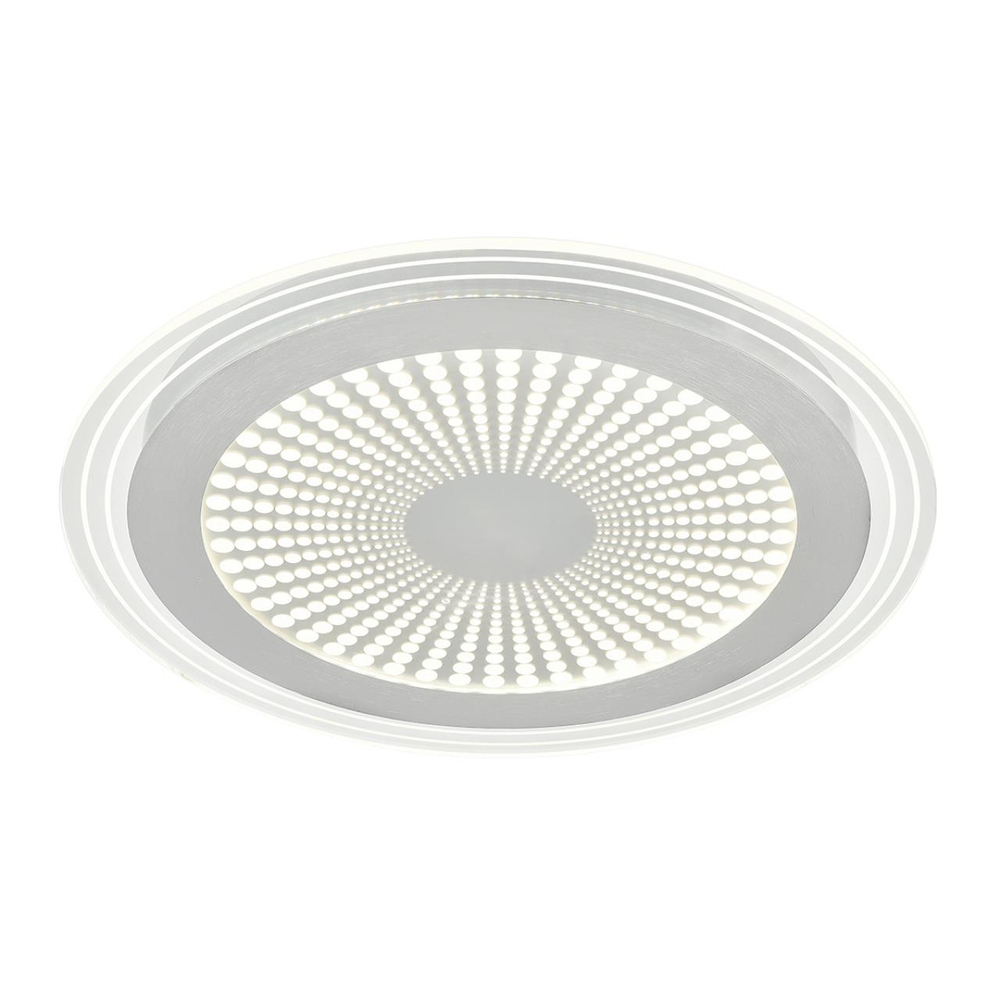 7739/80L MITRA LED SN 603 Светильник металл/акрил/белый/серебряный/прозрачный LED 80Вт 3000-6500К D480 IP20 пульт ДУ PROMISE