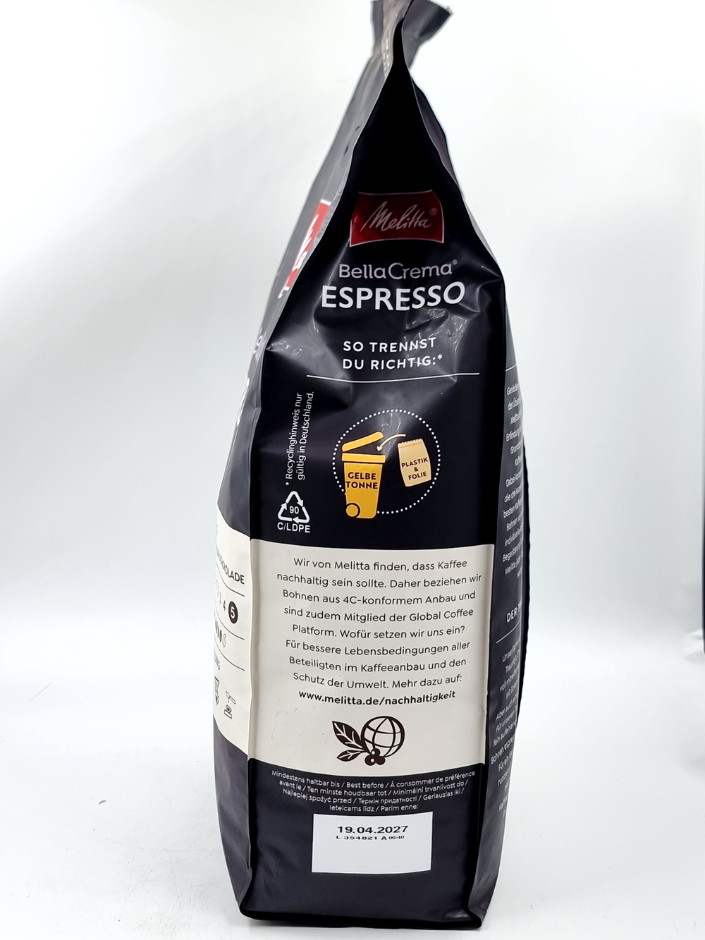 Кофе зерновой MELITTA Bella Crema Espresso, 1 кг (срок 19.04.2027 )