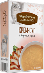 ДЕРЕВЕНСКИЕ ЛАКОМСТВА Влажное лакомство для кошек, крем-суп с морским угрём 0,035 кг