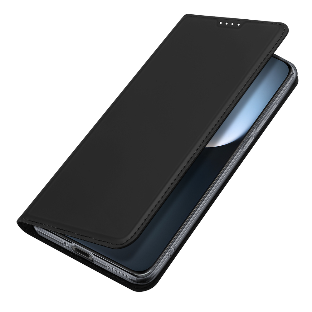 Чехол книжка из PU кожи черного цвета от Dux Ducis для Honor Magic 7 Pro, серия Skin Pro Series Case