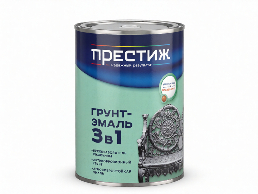 0,9 кг (ПРЕСТИЖ) грунт-Эмаль по ржавчине ГРАФИТ RAL-7024