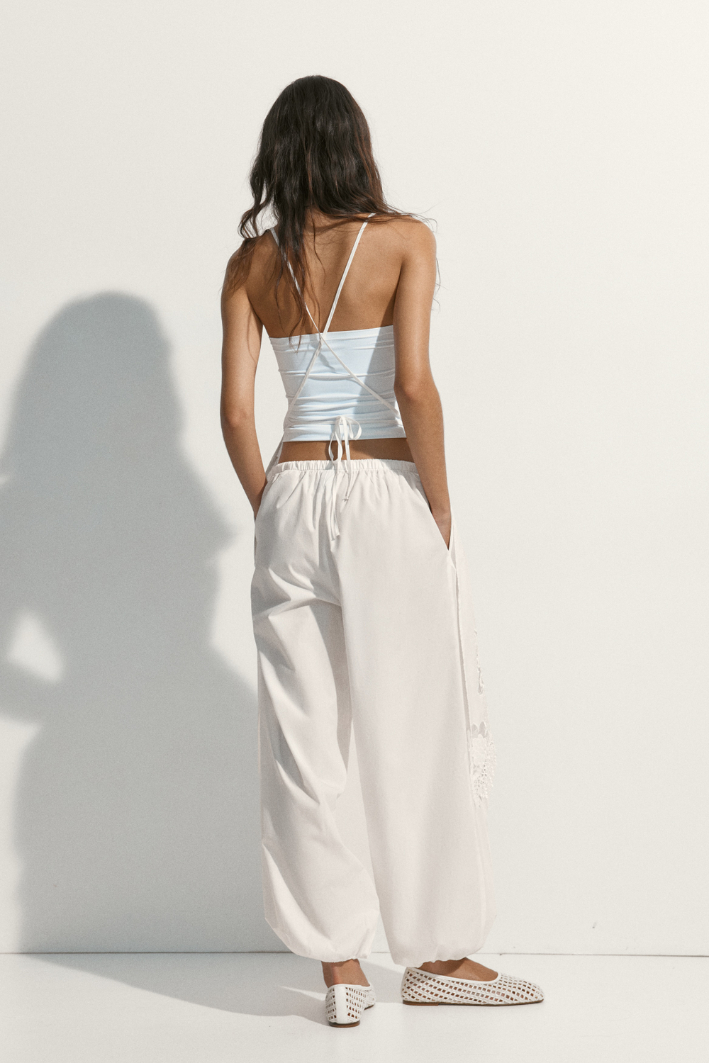 Хлопковые брюки с штанинами-баллонами — длина до щиколотки - H&M
