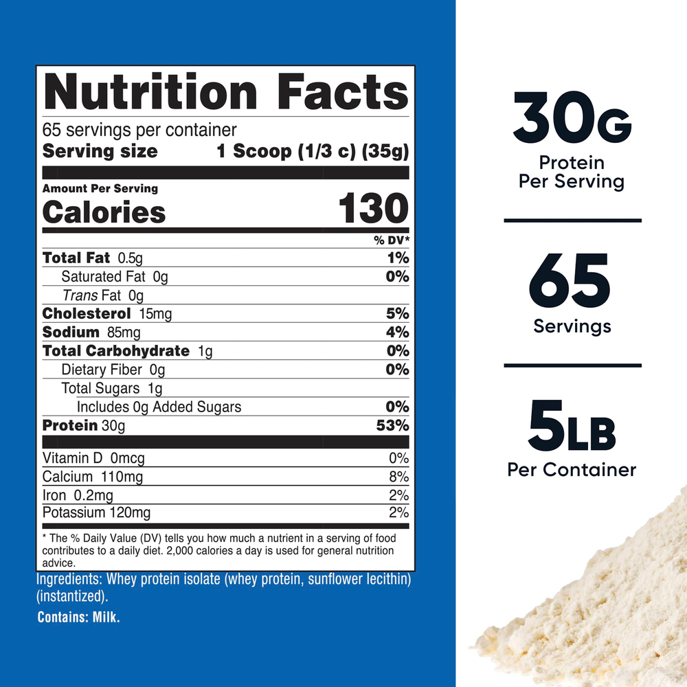 Nutricost, Изолят сывороточного протеина, без добавок, 2268 г (5 фунтов)