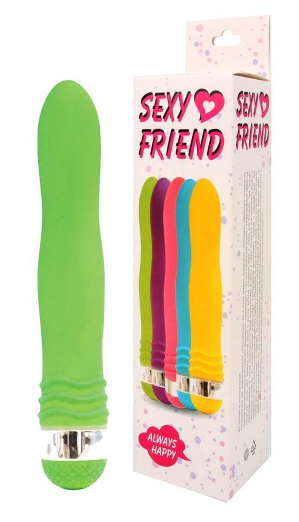 Салатовый эргономичный вибратор Sexy Friend - 17,5 см. (Цвет: салатовый)