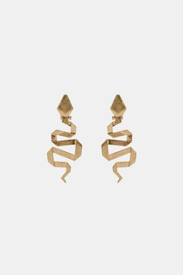 ZARA МЕТАЛЛИЧЕСКИЕ СЕРЬГИ «ЗМЕЯ», ЗОЛОТИСТЫЙ