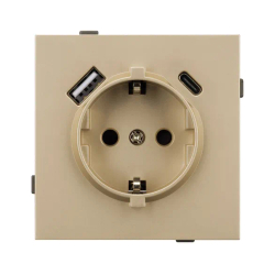 Механизм розетки с USB зарядкой SCT-TENDO-MUAC-SFPL-GD (230V, 16A) (Arlight, -) 054608