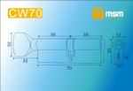 Цилиндровый механизм MSM CW70 ключ/вертушка  Арт.12778