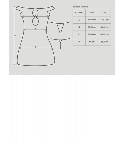 Белое платье с открытыми плечами и вырезом на груди с украшением Diamond Chemise (46-48) (Цвет: белый)