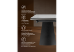 Керамический стол Woodville Симмонс 180(260)x90 statuario titan gloss, черный, орех дуб монтана