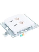 Механизм компьютерной розетки Systeme Electric 2-м Glossa RJ45+RJ45 кат.5е белый SchE GSL000185KK 463574