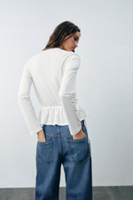 КОМБИНИРОВАННАЯ ФУТБОЛКА С КОРОТКИМИ РУКАВАМИ — ZARA