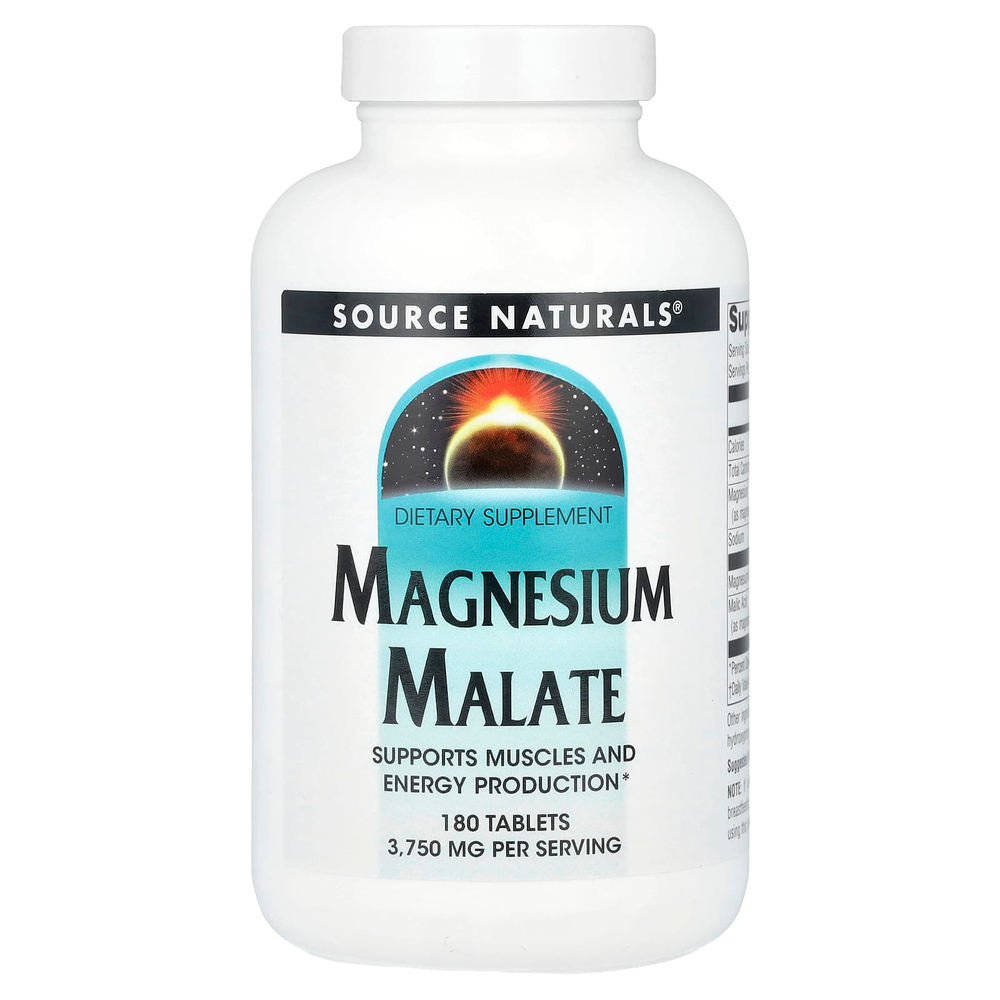 Source Naturals, малат магния, 180 таблеток