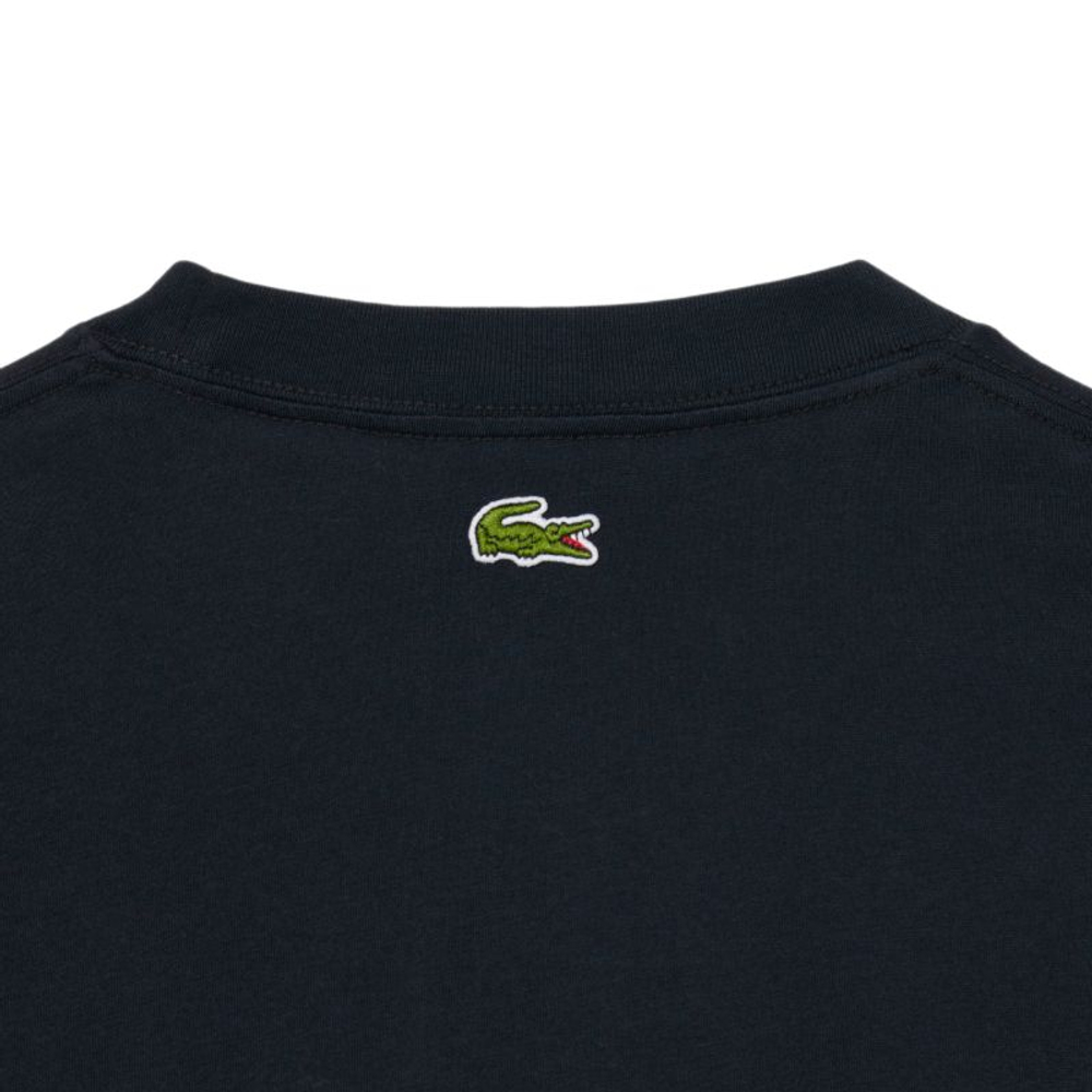 Мужская теннисная футболка Lacoste Printed Cotton - black