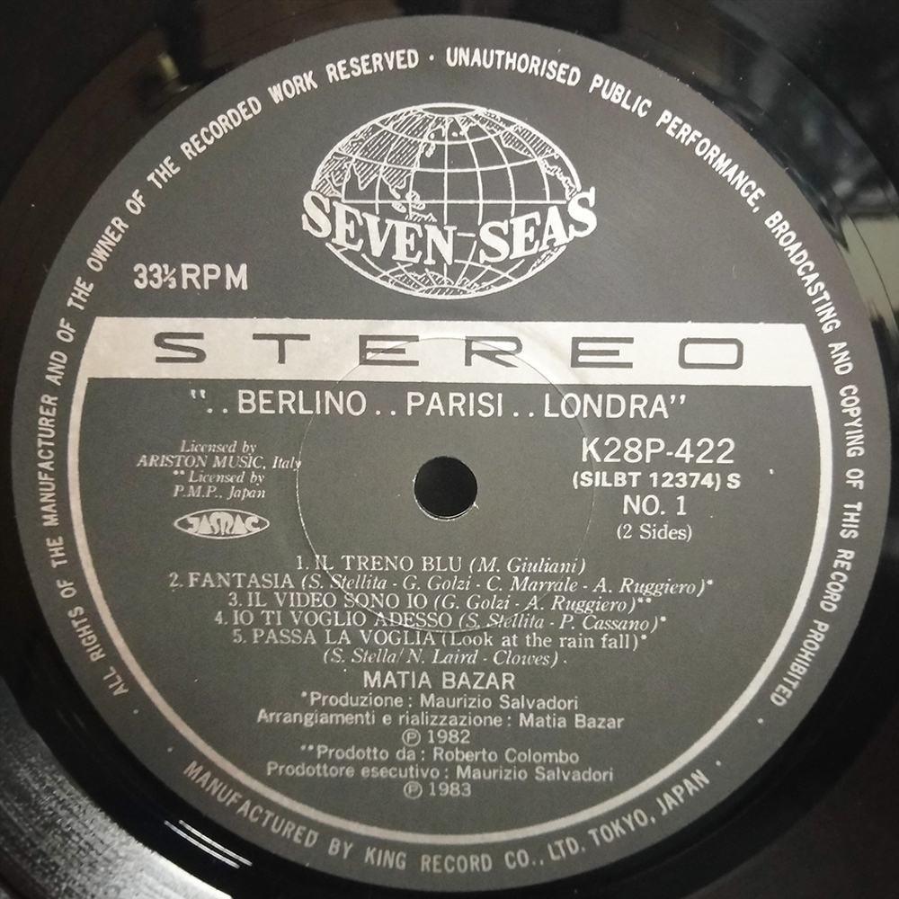 Matia Bazar / ..Berlino..Parisi..Londra (LP)